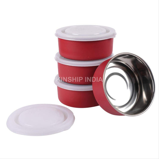 Microwave Safe Stainless Steel Small Containers For Office/Home Set Of 4 - 300 ML