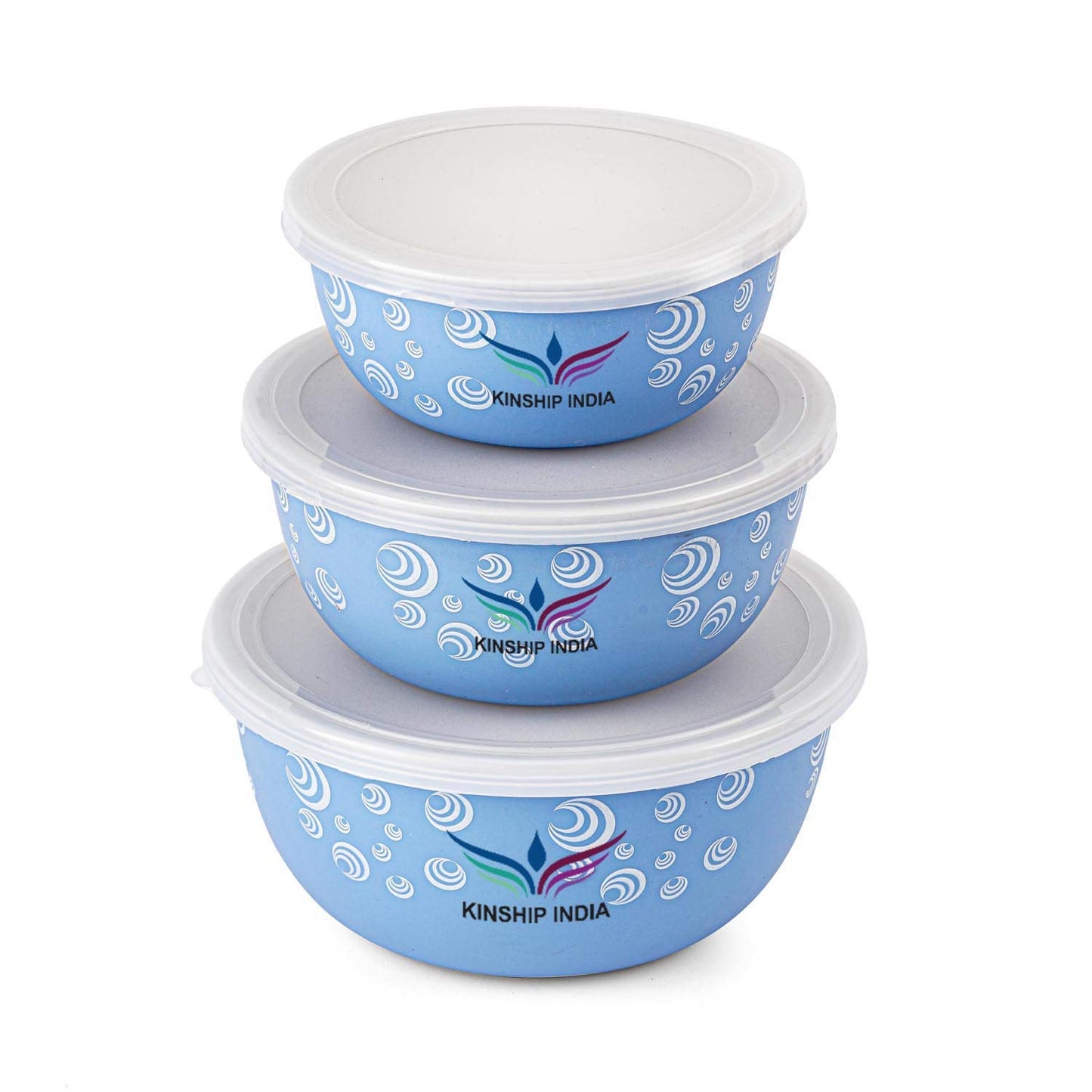 Stainless Steel Plastic Coated Designer Euro Bowls Set Of 3