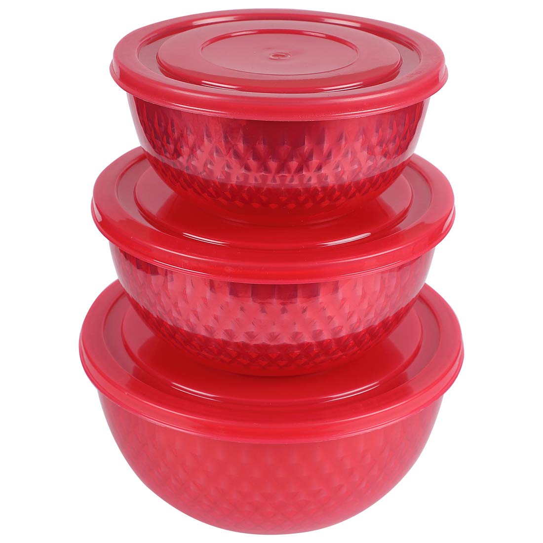 Microwave Safe Stainless Steel Diamond Euro Bowl Set of 3