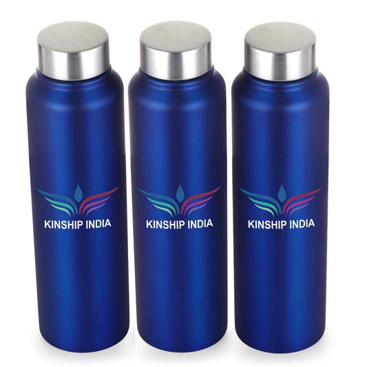 Stainless Steel Water Bottle Set of Three,1 Litre  (BLUE)