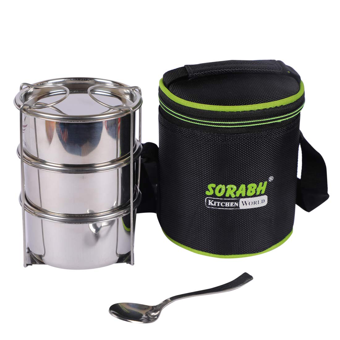 Stainless Steel 3 Tier Lunch With Isulated Bag (10 Centimeters)