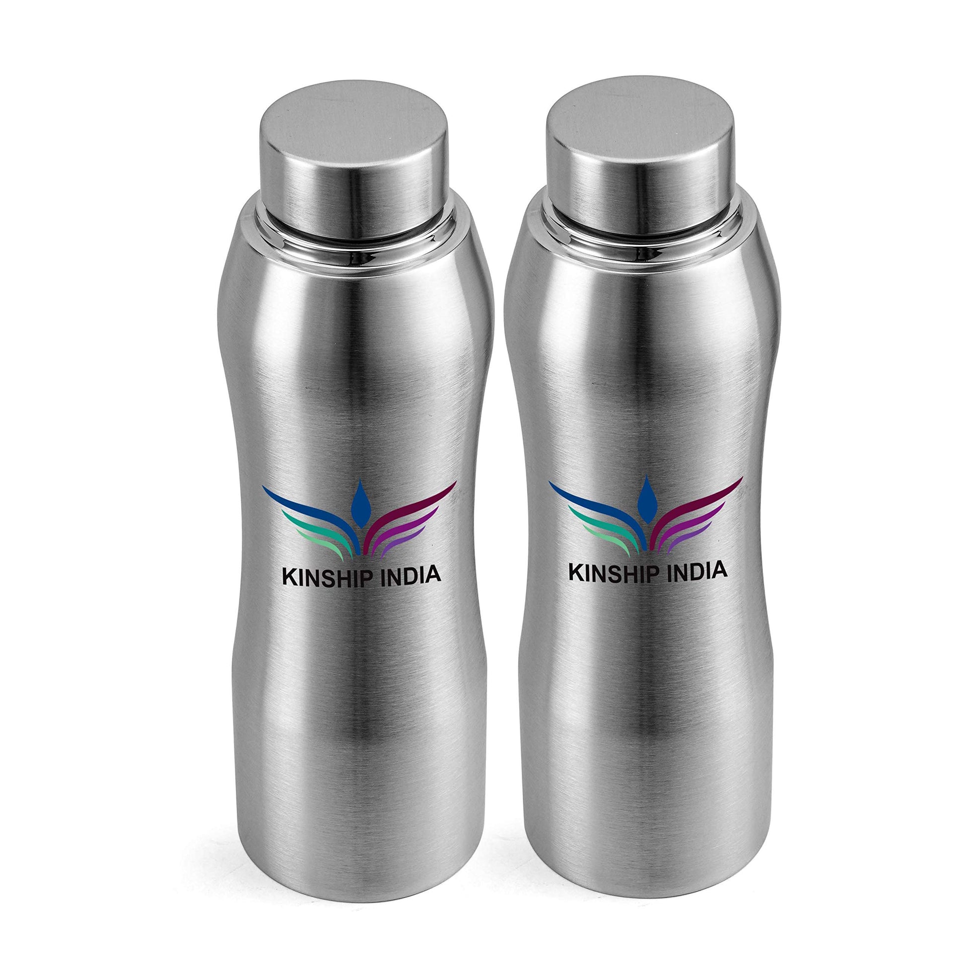 Stainless Steel Designer Water Bottle (1 L Each)- Set of 2