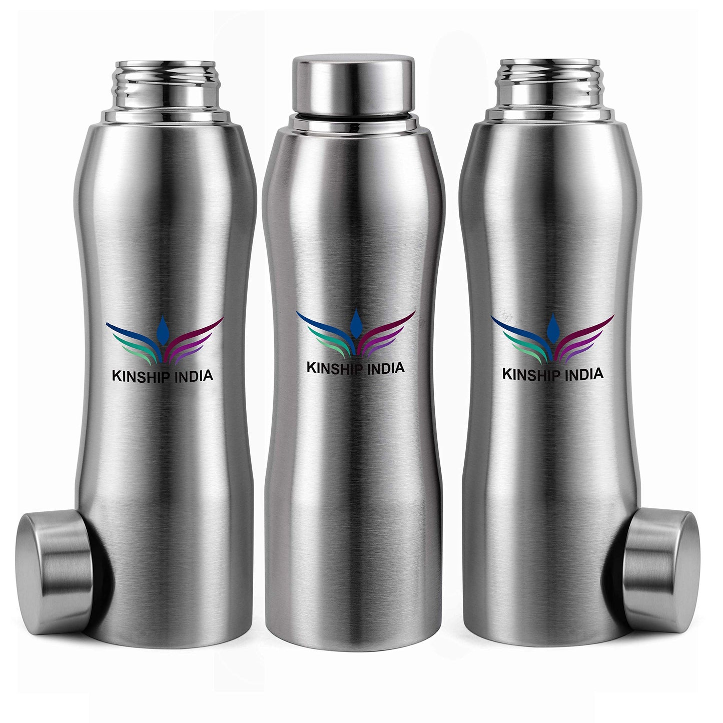 Stainless Steel Designer Water Bottle (1 L Each)-Set of 3