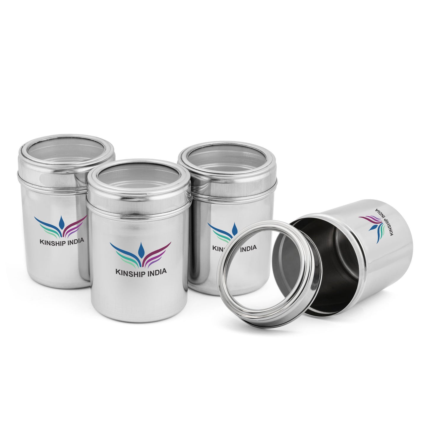 Stainless Steel See Through Containers Set Of 4