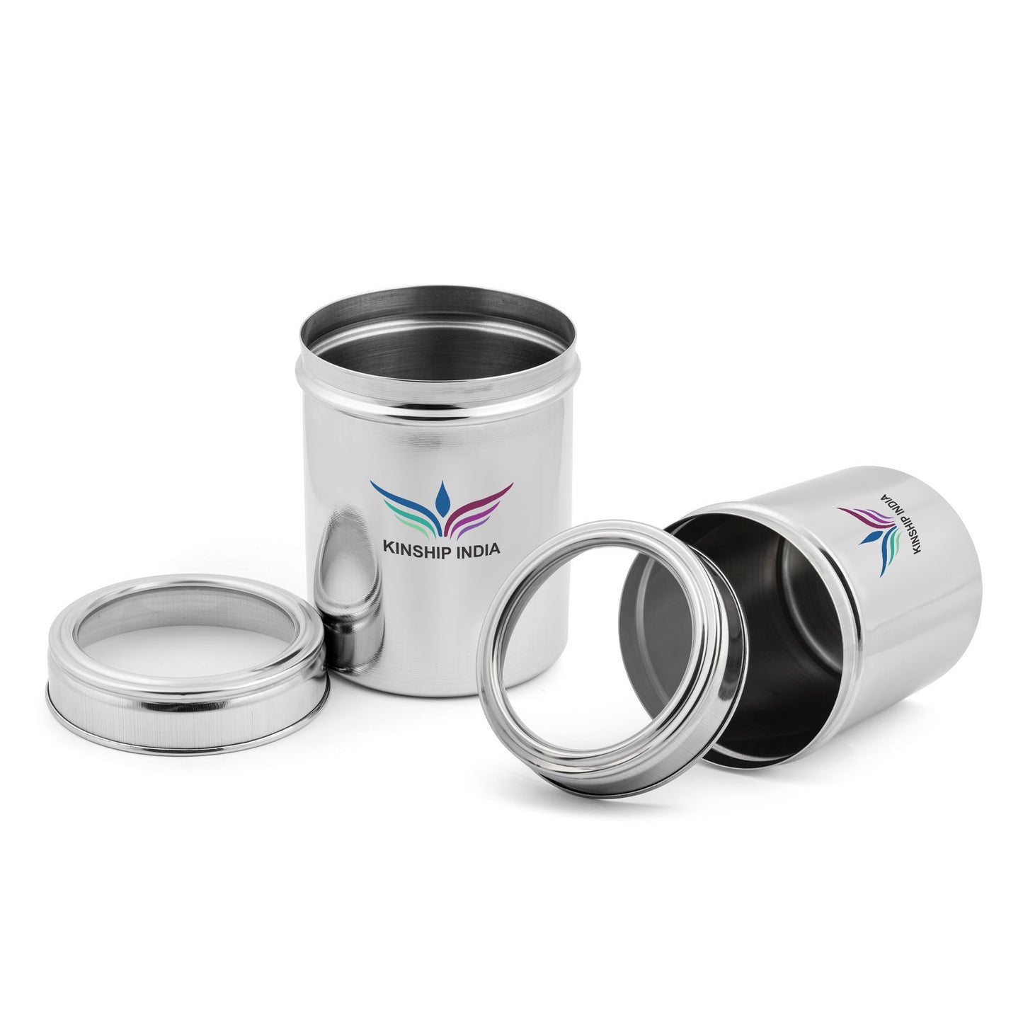 Stainless Steel See Through Containers Set Of 2