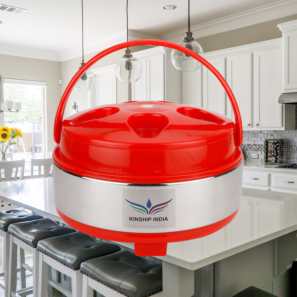 Stainless Steel Casserole Red 2000 ml