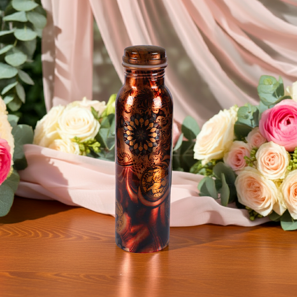 Antique Design Copper Water Bottle 1 Litre