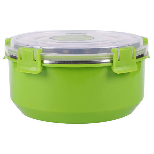 Microwave Safe Stainless Steel Smart Lock Lunch Container {700 ML}[Green]