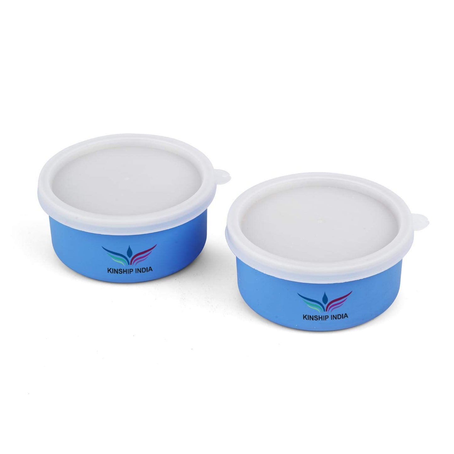Microwave Safe Stainless Steel Small Lunch Containers (300 ML)-Set of 2 (Blue)