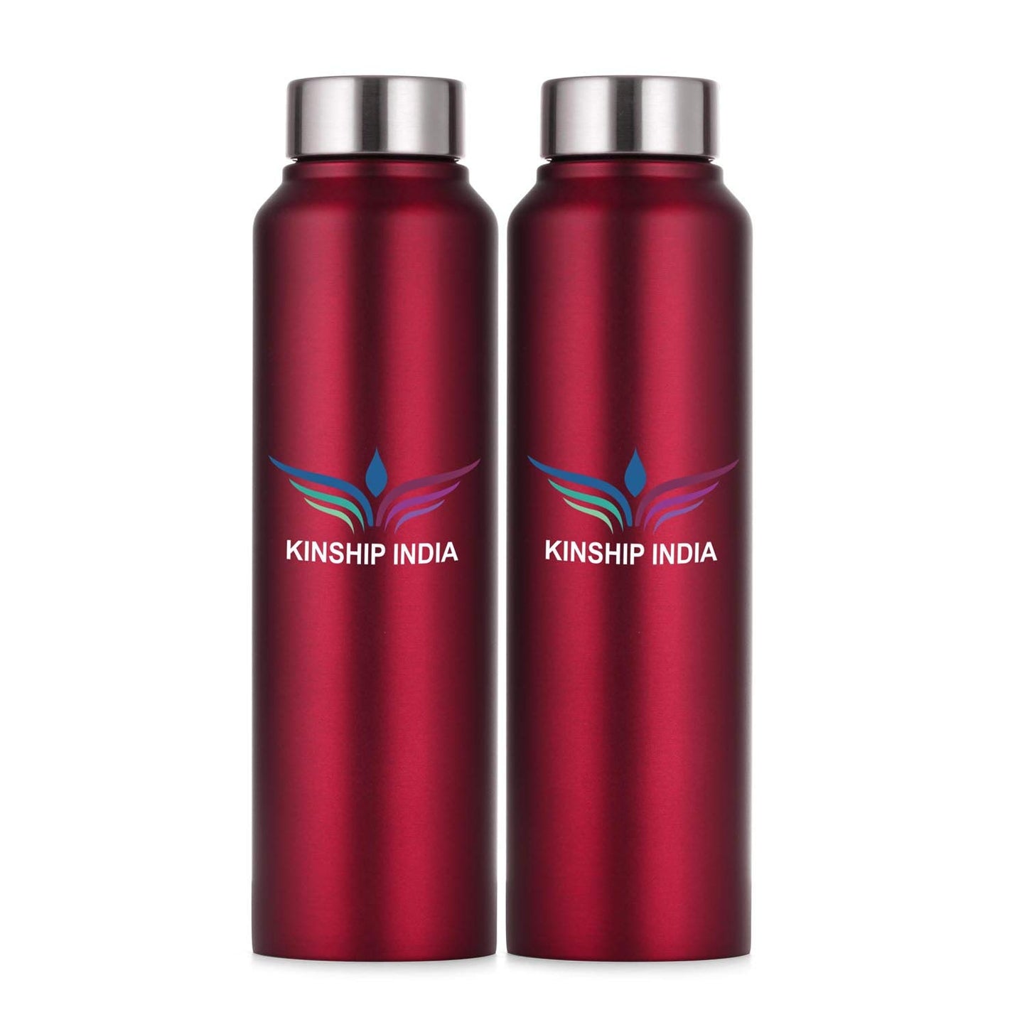 Stainless Steel Water Bottle Set of Two,1 Litre (RED)