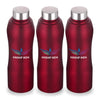 Stainless Steel Designer Water Bottle Set of Three,1 Litre  (RED)