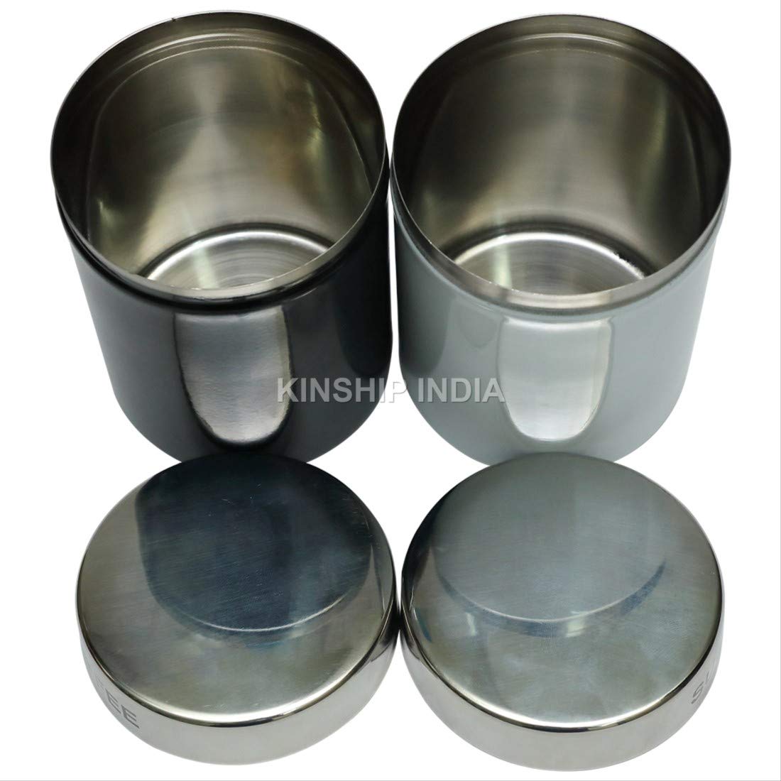 Stainless Steel Canister (1400 ml)2 Pieces, Black White