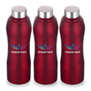 Stainless Steel Designer Water Bottle Set of Three,1 Litre  (RED)