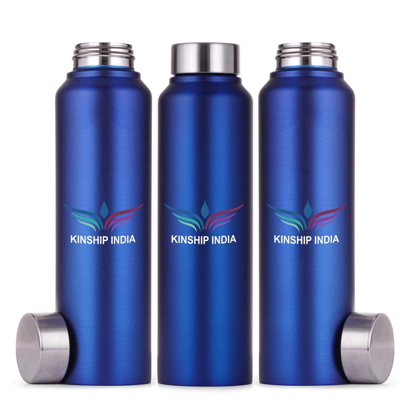 Stainless Steel Water Bottle Set of Three,1 Litre  (BLUE)