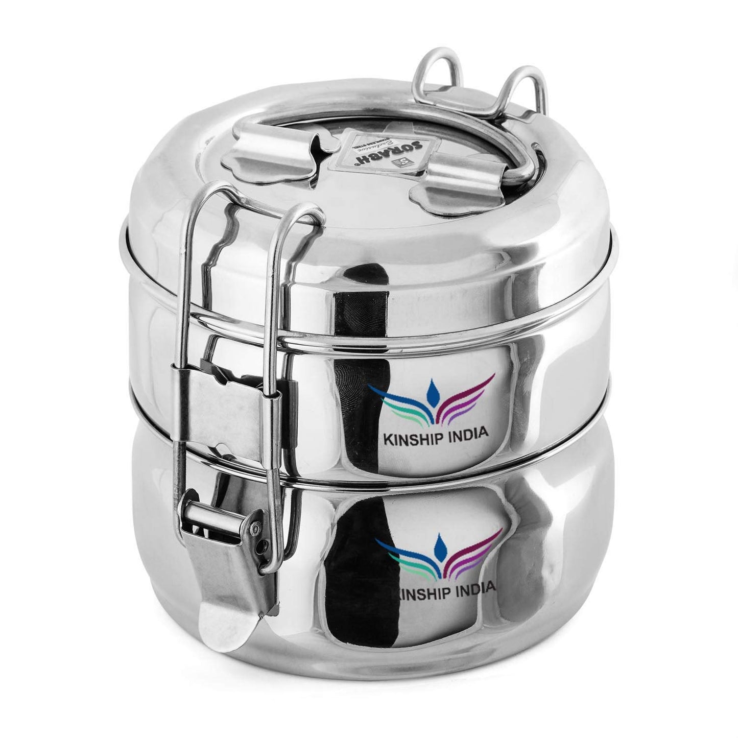 Stainless Steel 2 Tier Cherry Lunch Box 11 CM