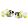 Stainless Steel Designer Smart Lock Tiffin Box -2 Containers (425 ml,12 cm,Green)