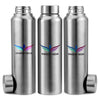 Stainless Steel Flat Water Bottle (1 L Each, Silver) -Set of 3