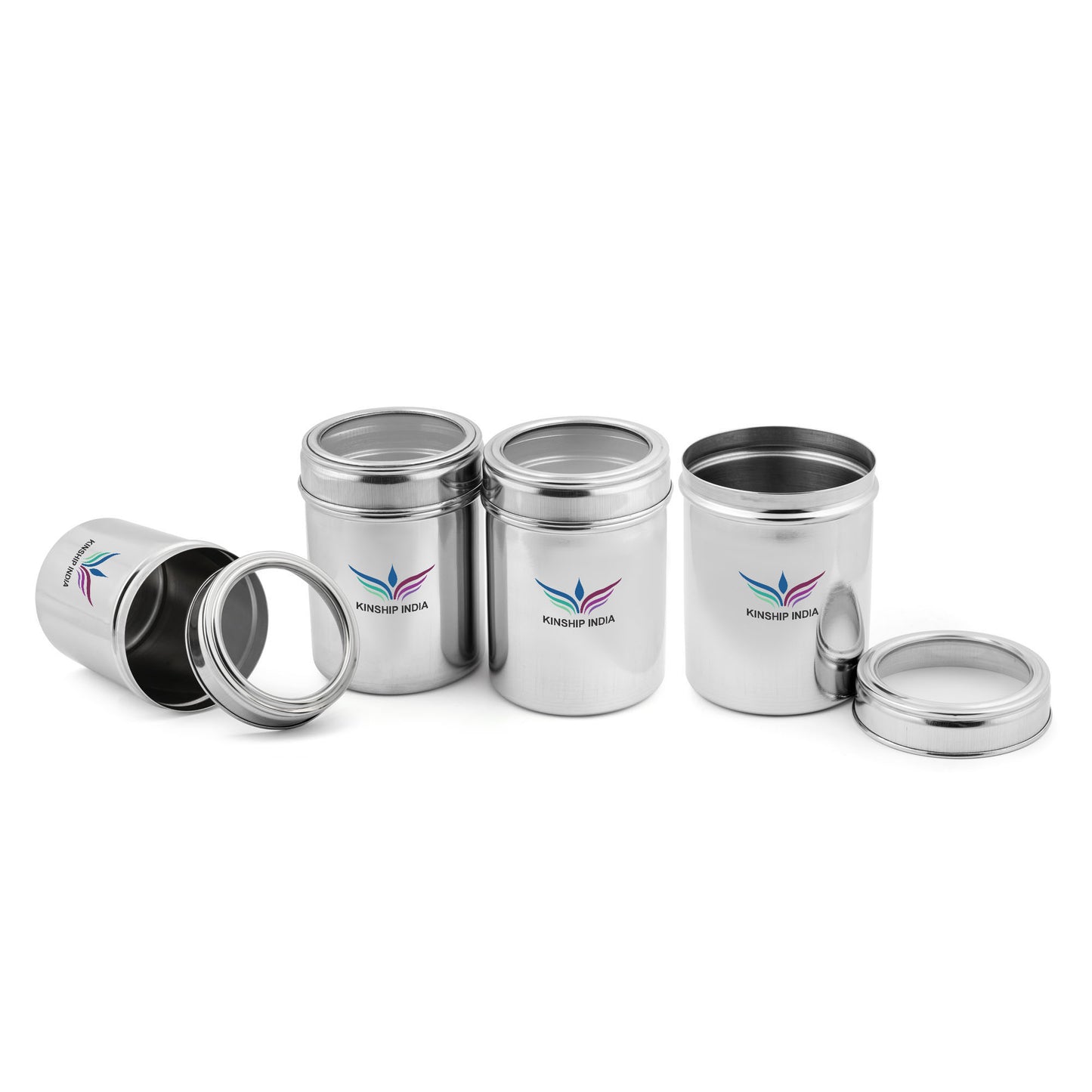 Stainless Steel See Through Containers Set Of 4
