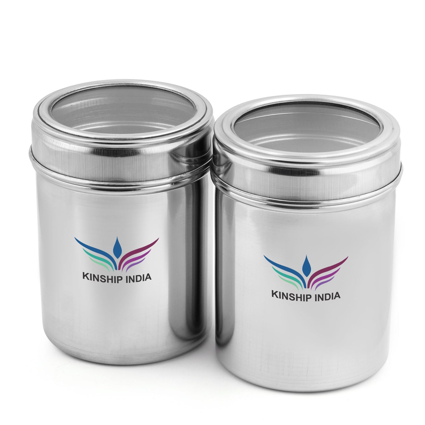 Stainless Steel See Through Containers Set Of 2