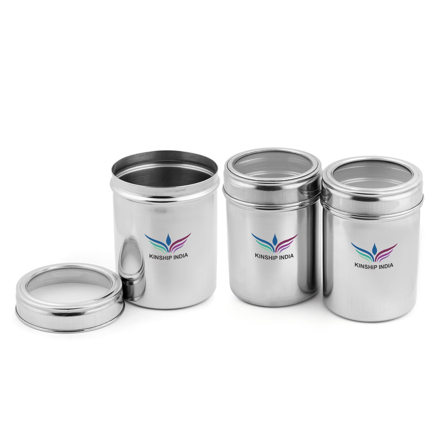 Stainless Steel See Through Containers Set Of 3