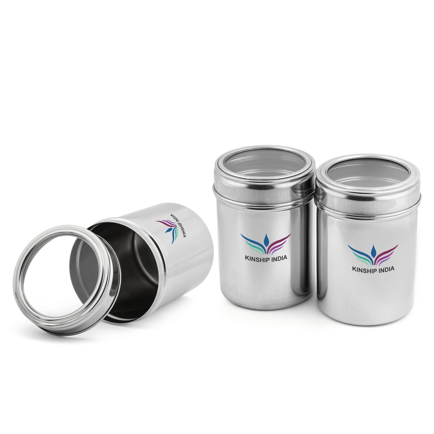 Stainless Steel See Through Containers Set Of 3