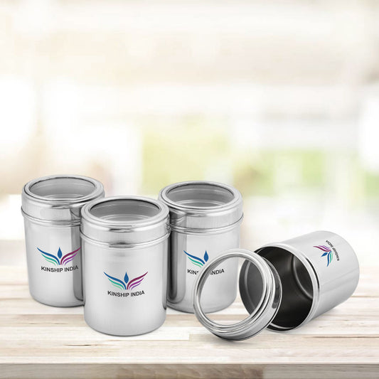 Stainless Steel See Through Containers Set Of 4